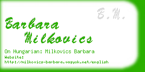 barbara milkovics business card